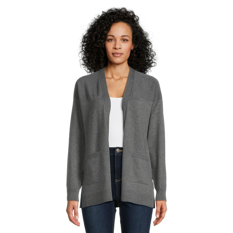 Time and Tru Women's Lightweight Open Front Cardigan | Walmart (US)