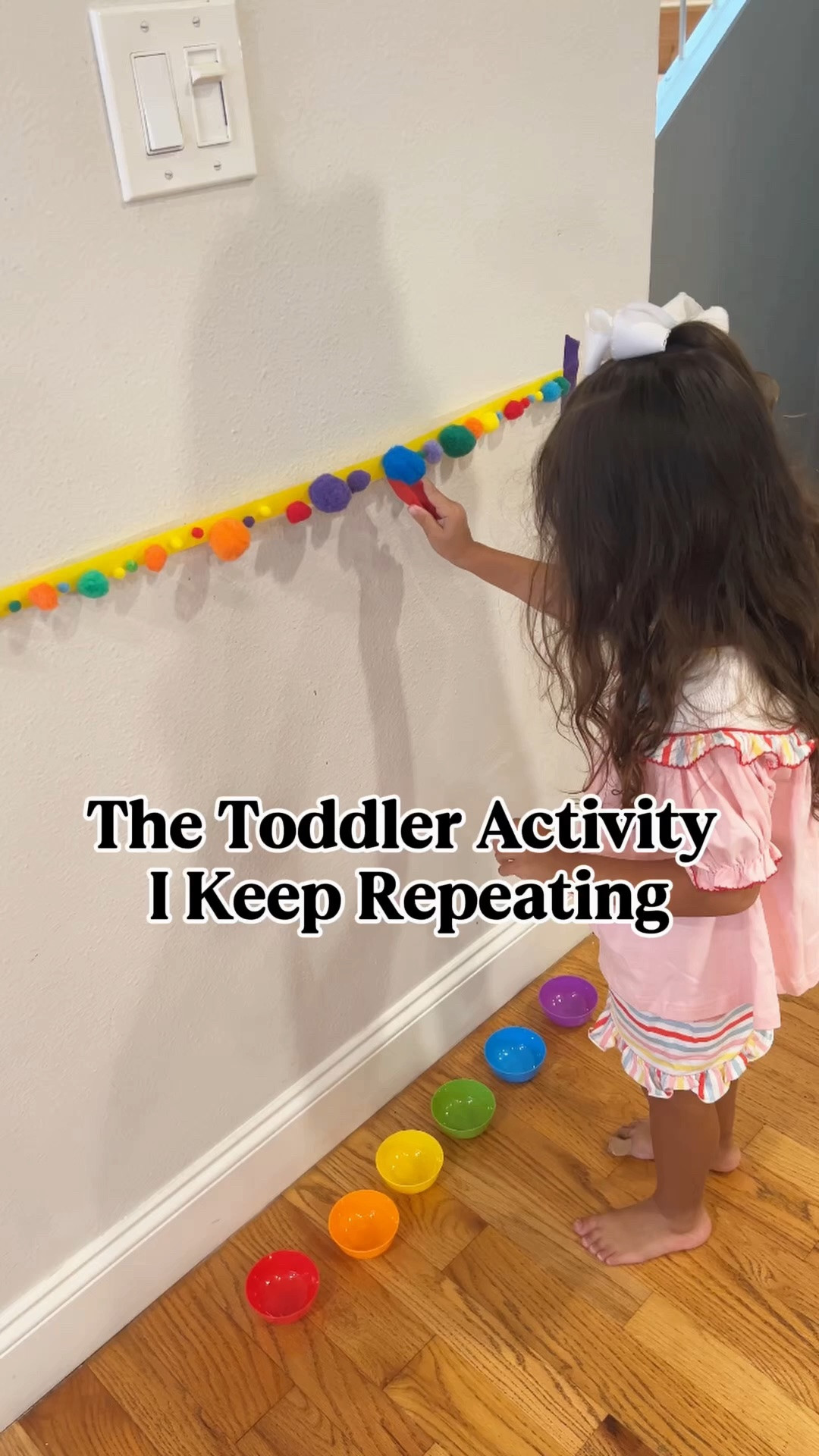 Comment SHOP and I’ll send you everything I used for this activity! 👇🏼

One of my go-to toddler activities because it’s so simple to set up, but keeps little hands busy! 🙌🏼

All you need is:
✨ Painter’s tape
✨ Pom poms in different sizes/colors
✨ Tweezers
✨ Colored bowls

She picks the pom poms off the wall with the tweezers and then sorts them into the matching colored bowls. 💕

It’s an easy way to work on fine motor skills, hand-eye coordination, color matching, and sorting — all through play!

Save this one for your next toddler activity! 🫶🏼

#LTKdayinmylife #LTKmomlife #LTKKids