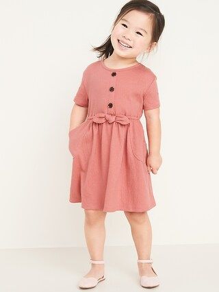 Textured Jersey Fit & Flare Dress for Toddler Girls | Old Navy (CA)