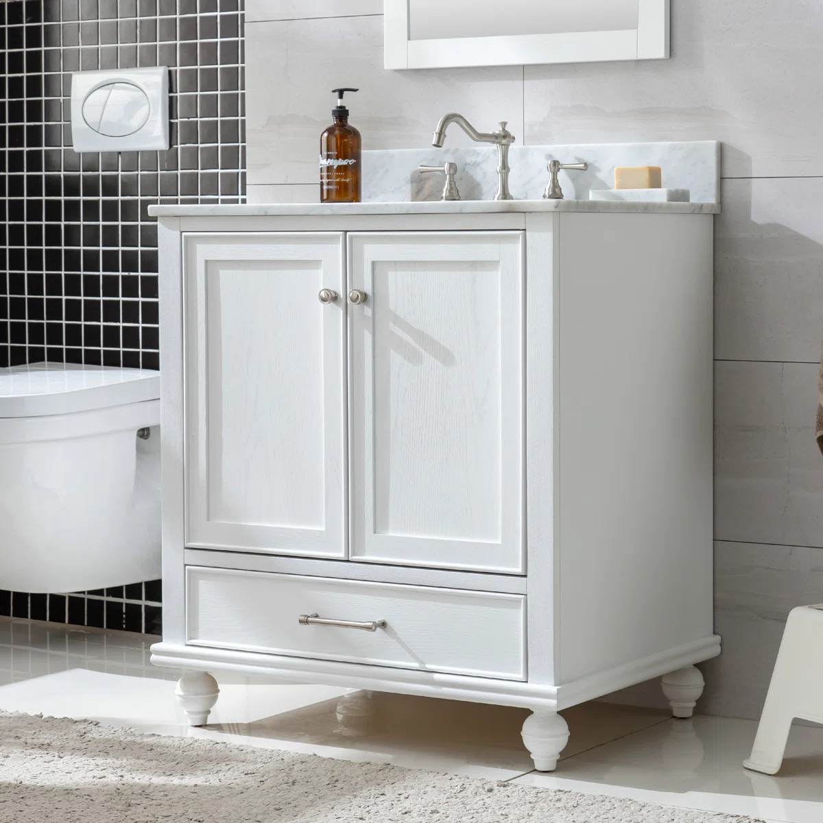 Angelissa 30'' Single Bathroom Vanity with Engineered Stone Top | Wayfair North America