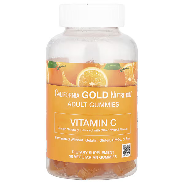 California Gold Nutrition, Vitamin C Gummies, 250 mg, with Vitamin A from 100% Beta-Carotene, 90 ... | iHerb