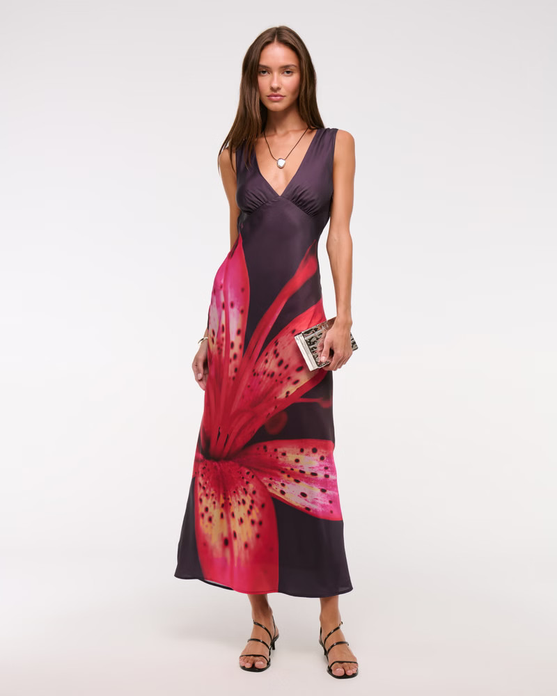 The A&F Julia Slip Cowl-Back Maxi Dress | Abercrombie & Fitch (US)