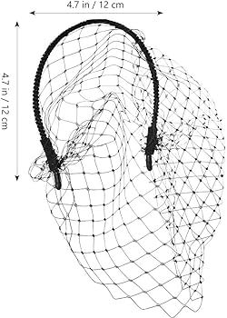 Lurrose Headband with Black Veil Hair Hoop Headband Simple Elegant Mesh Headdress for Woman Girl ... | Amazon (US)