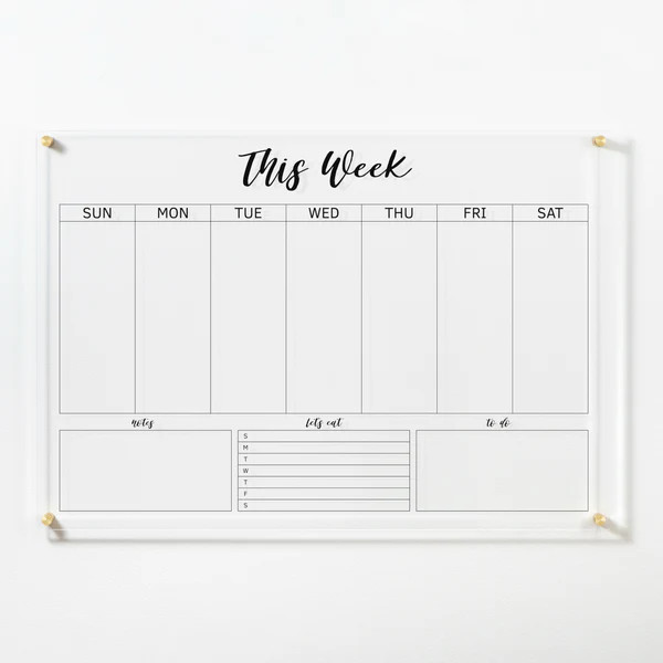 Acrylic Weekly Calendar | 700 | Calen Love