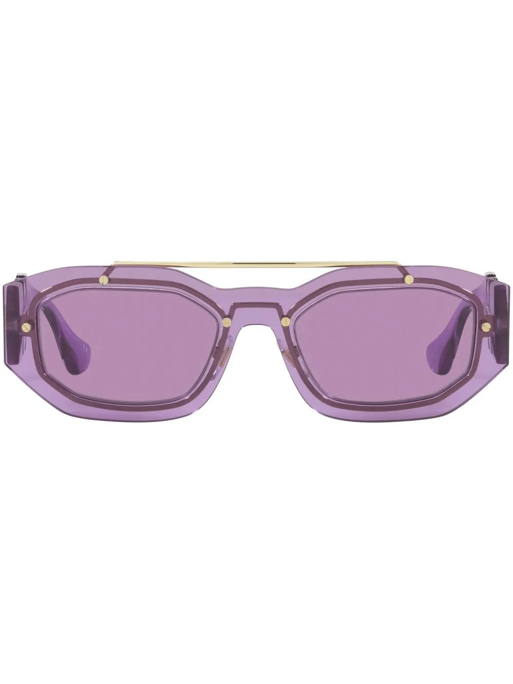 Medusa plaque rectangle-frame sunglasses | Farfetch Global