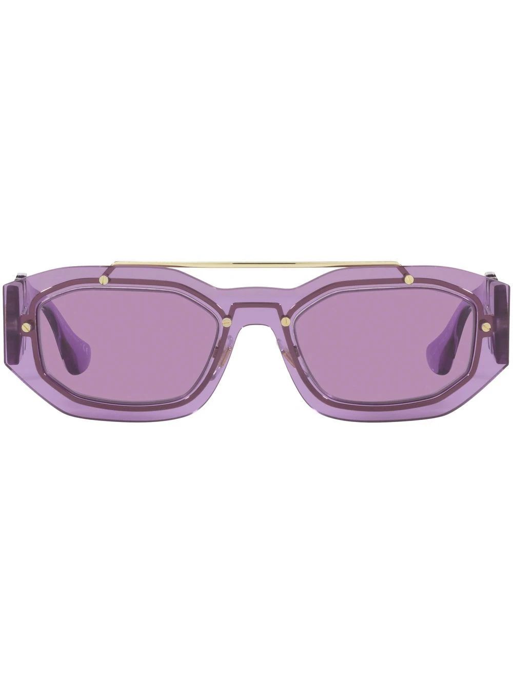 Medusa plaque rectangle-frame sunglasses | Farfetch Global