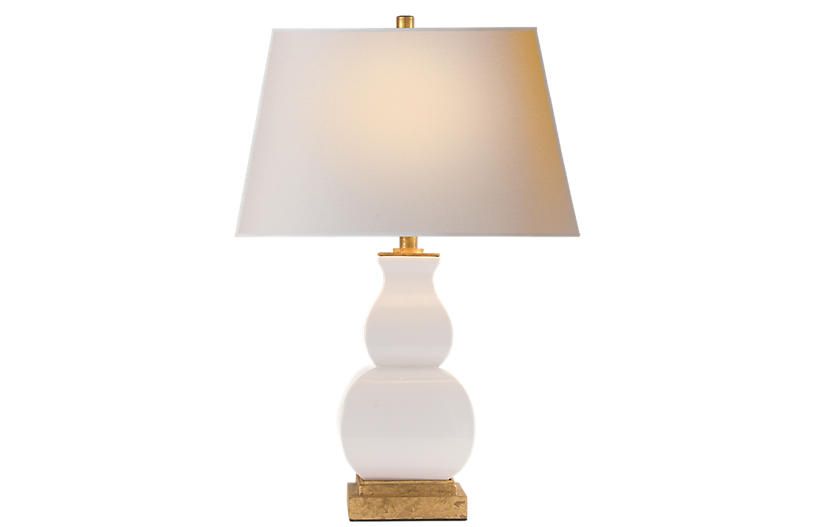 Fang Gourd Table Lamp, Ivory Crackle | One Kings Lane