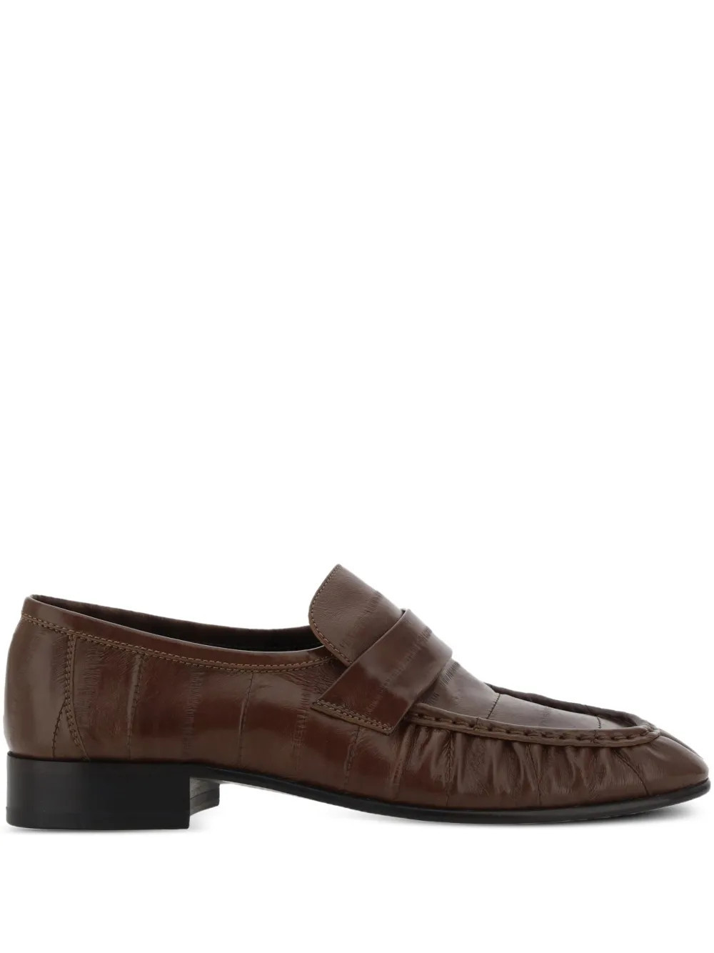 The Row textured leather loafers - Brown | Farfetch Global