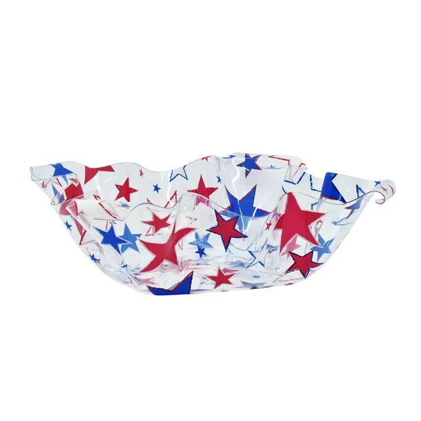 Patriotic Red, White & Blue Stars Fluted Serving Bowl, Way to Celebrate - Walmart.com | Walmart (US)