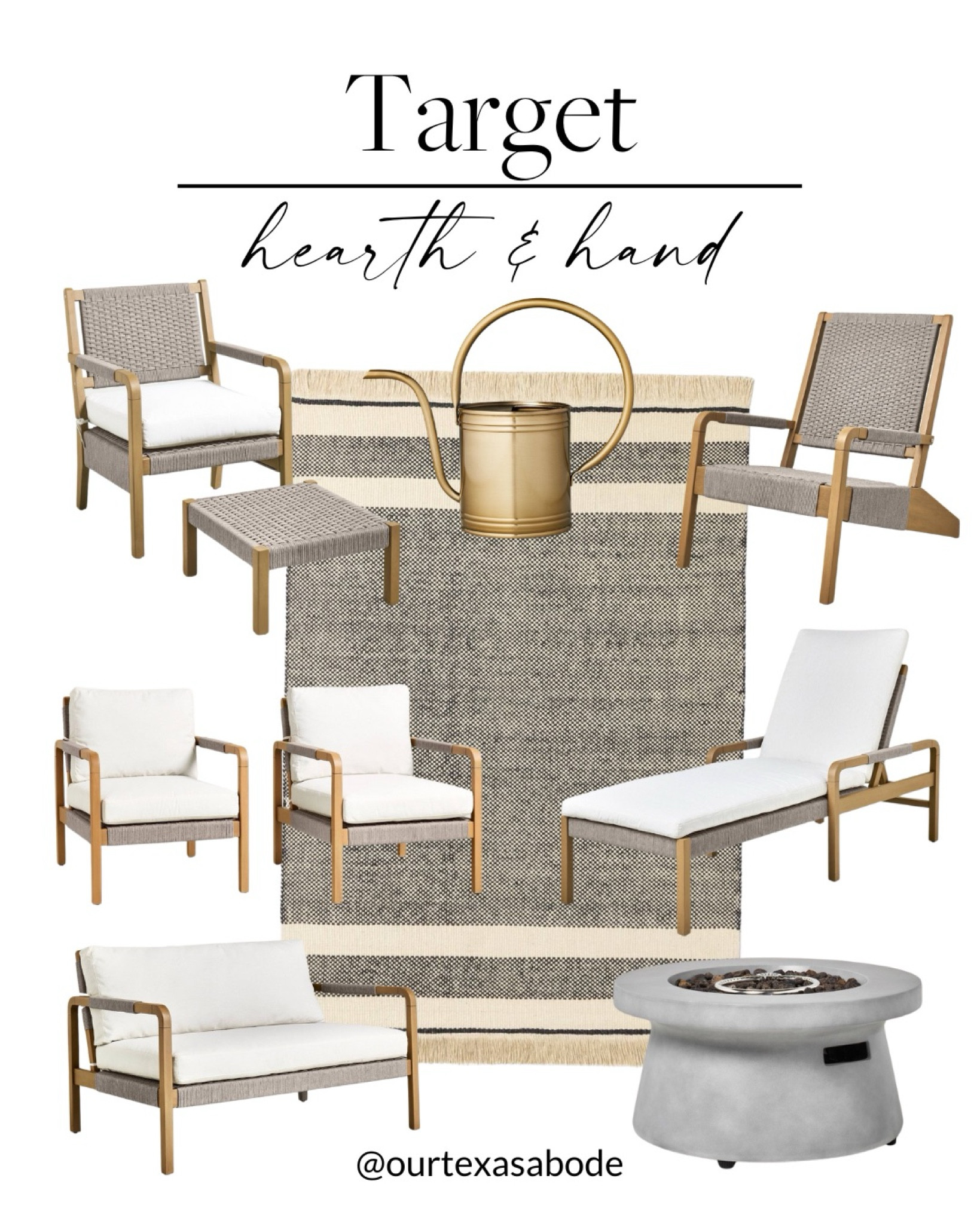 Target hearth & hand 🙌🏻🙌🏻

Patio furniture, outdoor rugs, lounge chair, fire pit, patio finds patio chairs

#LTKSeasonal #LTKStyleTip #LTKHome