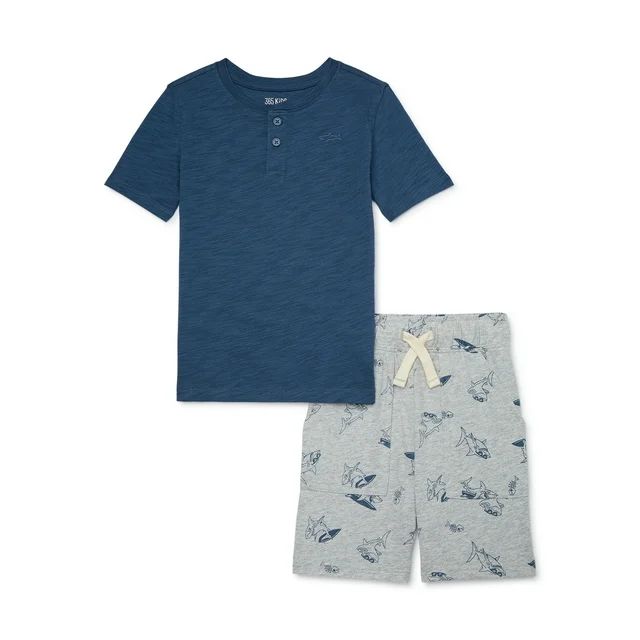 365 Kids from Garanimals Boys Mix and Match Henley Shirt and Shorts Outfit Set, 2-Piece, Sizes 4-... | Walmart (US)