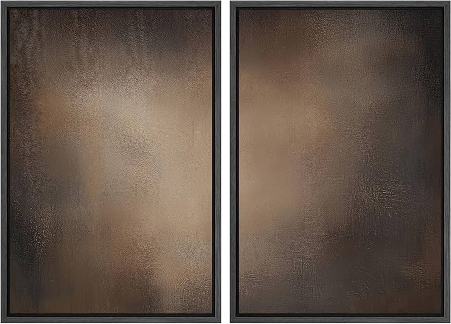 SIGNFORD Framed Canvas Print Wall Art Set Darkened Metallic Texture in Brown Tones Industrial Sty... | Amazon (US)