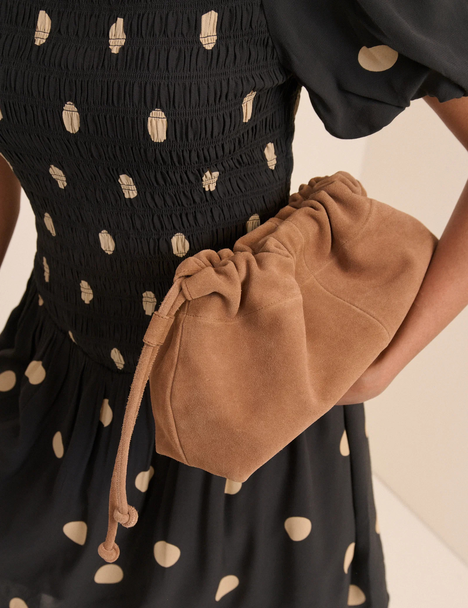 Tan Slouch Clutch Bag | Nobody's Child