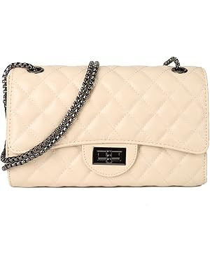 Gladdon Quilted Leather Crossbody Purse for Women Trendy Ladies Shoulder Bag with Chain Designer ... | Amazon (US)