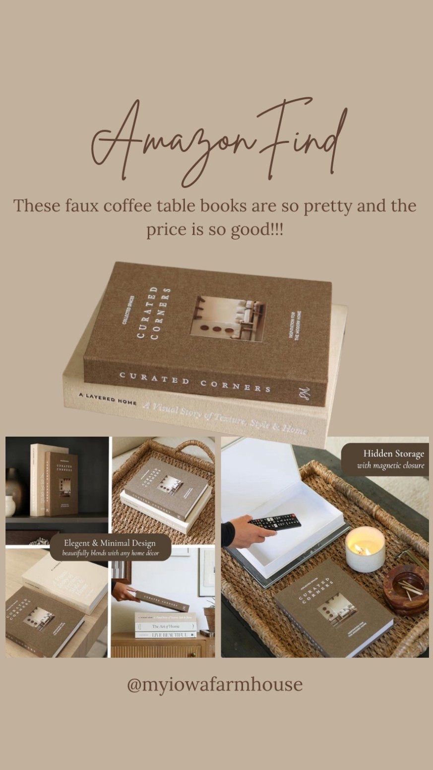 These faux decorative coffee table books are so pretty. So many ways you can use them and I love that they are actually boxes that you can store different items in. They are more affordable than real books, but just as pretty!

#LTKHome #LTKFindsUnder50