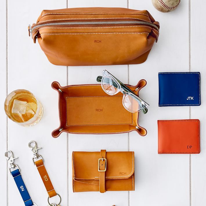 Baseball Leather Travel Pouch | Mark and Graham