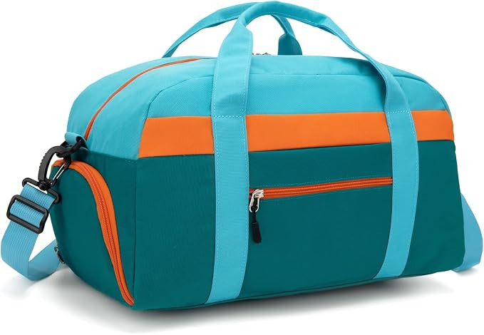 Kids Duffle Bag for Boys or Girls, Fit Sports Practice, or Overnight Travel Weekend (Blue Green) | Amazon (US)
