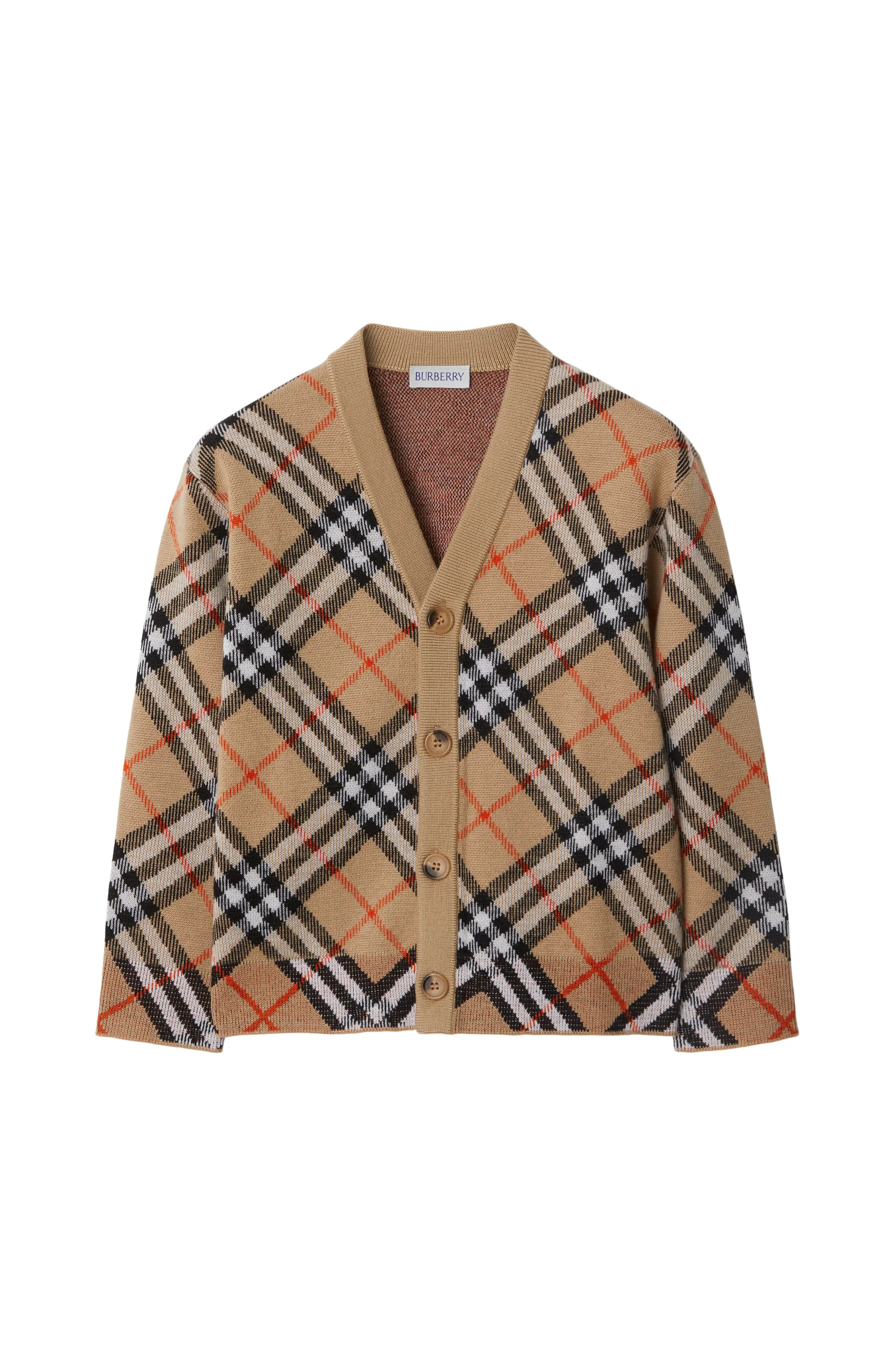 Girls' Check Wool Cardigan (Women) | Nordstrom | Nordstrom