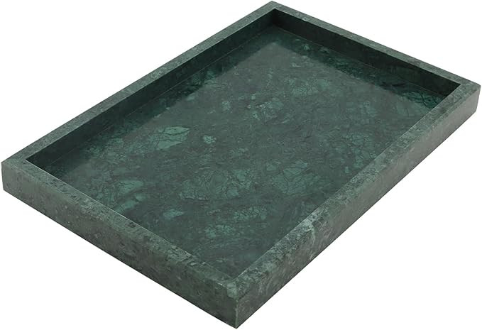 MOUYAT 30x20x3cm Natural Marble Stone Tray, Green Rectangle Marble Vanity Tray Organizer, 2.4KG M... | Amazon (UK)