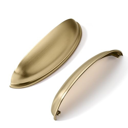 khtumeware 10 Pack 5" Drawer Pulls Champagne Bronze Cabinet Cup Pulls Kitchen Hardware Cabinet Handles Drawer Handles Knobs 5 inch Hole Center | Amazon (US)