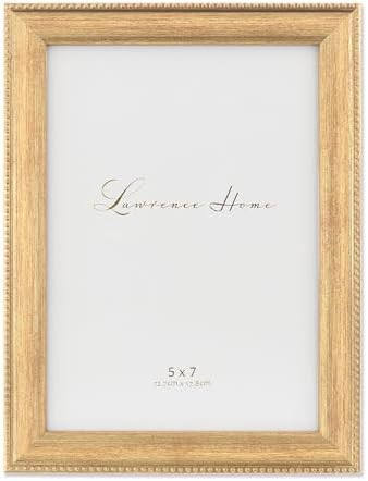 Lawrence Frames Classic Bead Picture Frame, 5x7, Gold | Amazon (US)