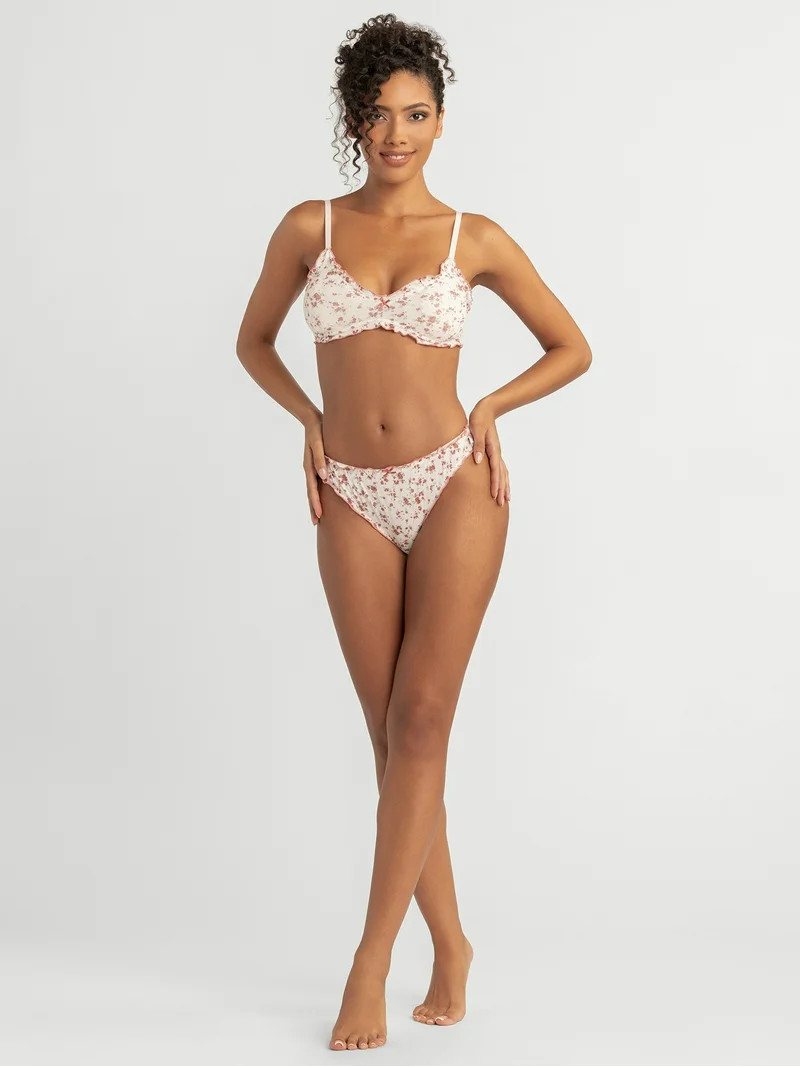 Jessica Simpson Women's Ruffle Rib Bralette, Size S-XXXL | Walmart (US)