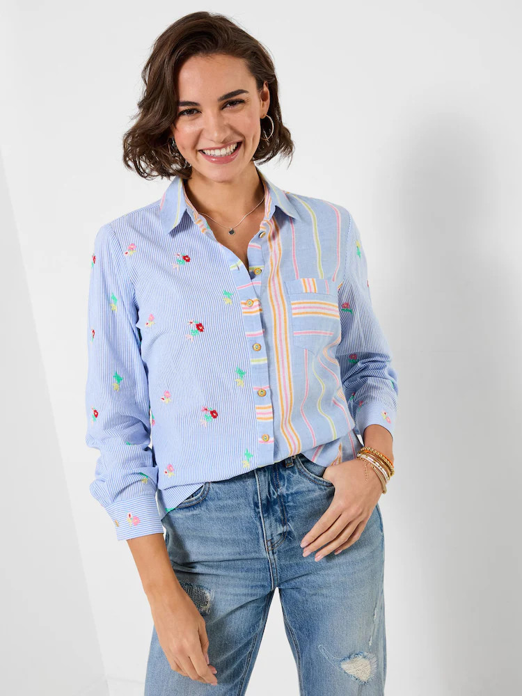 Joe Browns Blue Florence Embroidered Cotton Shirt | Next EU