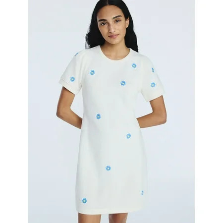 Free Assembly Women’s and Women s Plus Embroidered Mini Dress with Puff Sleeves Sizes XS-4X | Walmart (US)