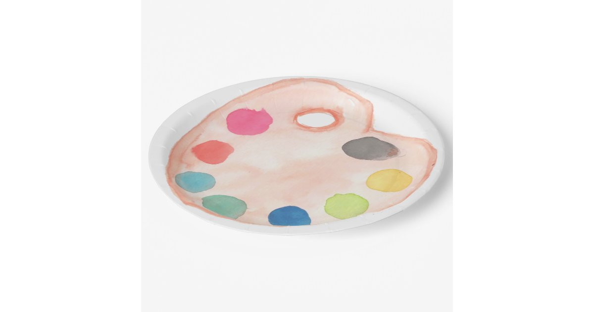 Cute artist paint palette art birthday paper plate | Zazzle | Zazzle