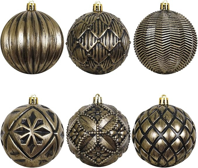 Vintage Christmas Ball Ornaments Set, 3.15" Shatterproof Rustic Farmhouse Tree Decorations, Antiq... | Amazon (US)