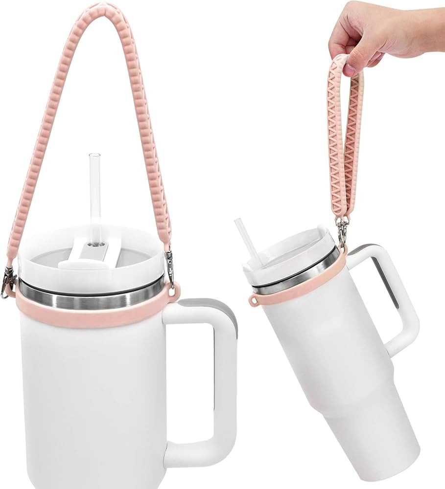 Water Bottle Handle, Silicone Water Bottle Sling, Carrier, Holder with Strap, Fits Most 8-40oz Bo... | Amazon (US)