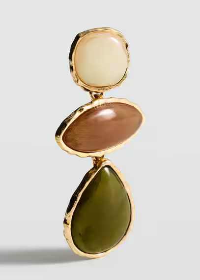 Beaded drop earrings beige - Woman - One size - MANGO | MANGO (UK)