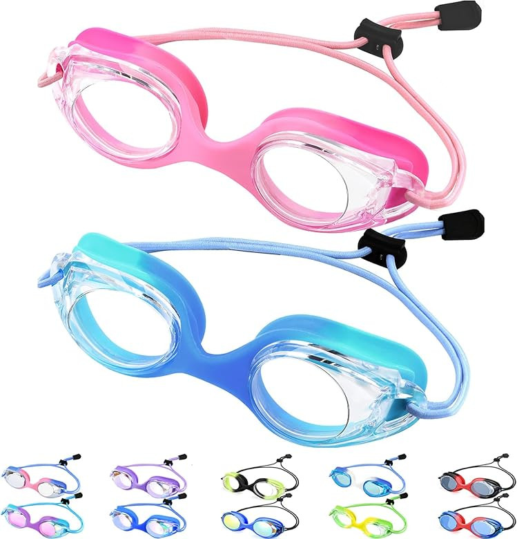 Vvinca Kids Swim Goggles with Bungee Strap No Leaking Anti Fog Toddler Goggles with Quick Adjust ... | Amazon (US)