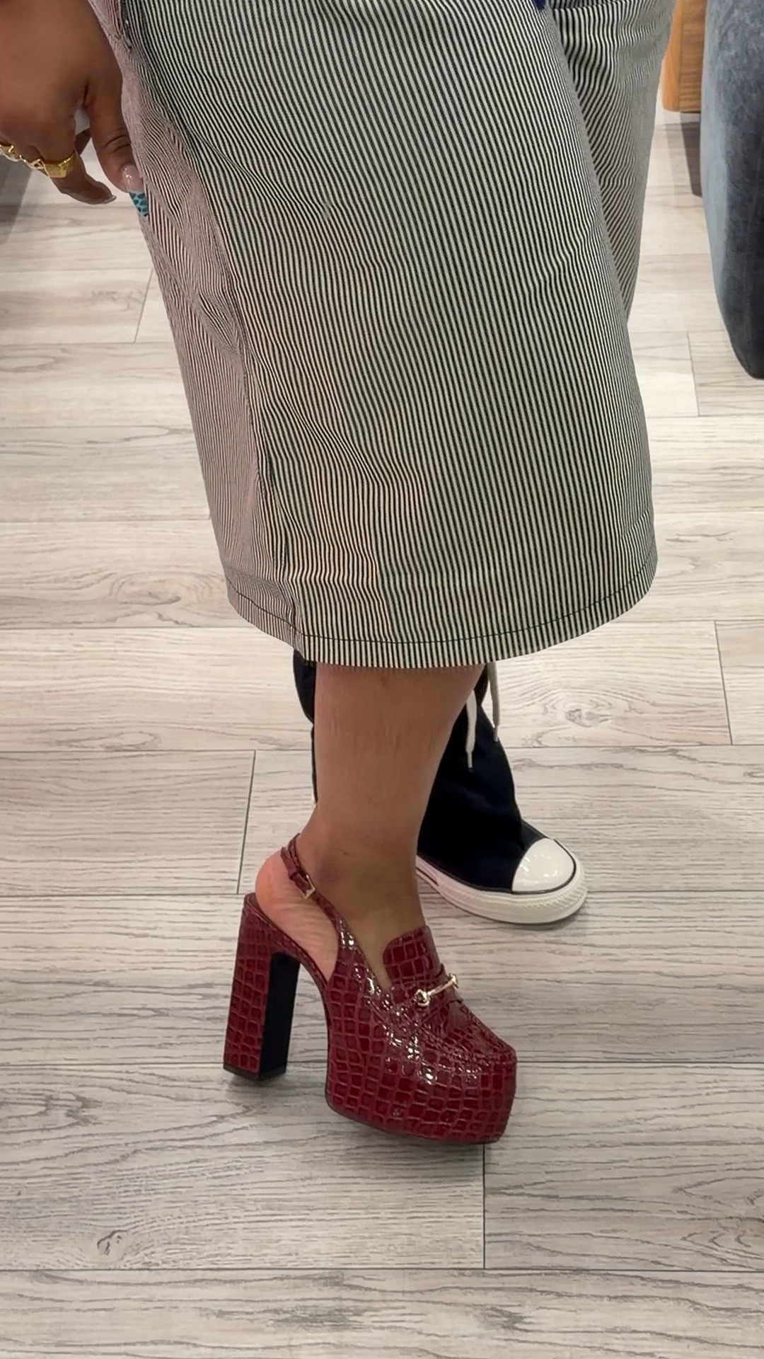 Sized up a half size so I have space behind my heel! 