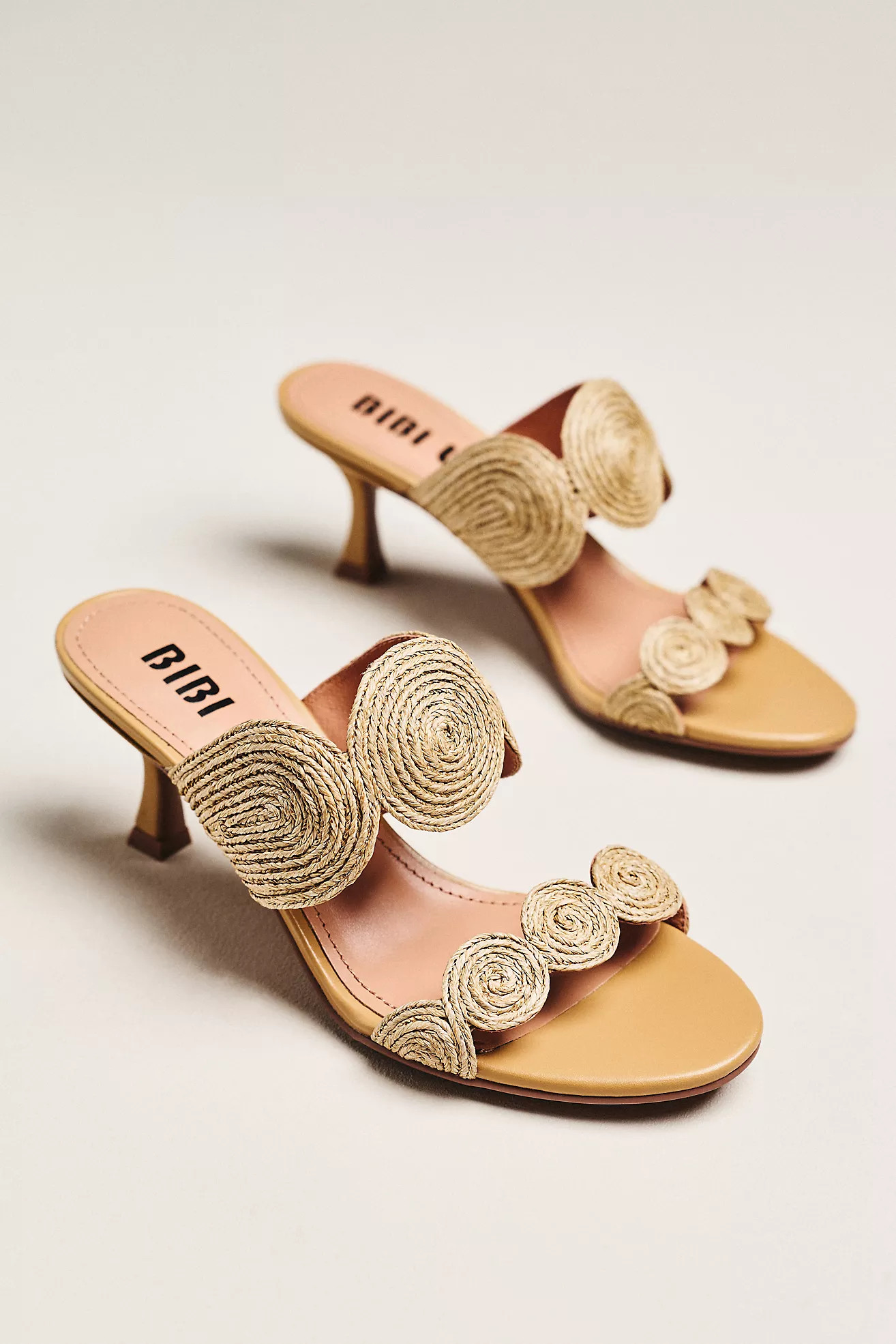 Bibi Lou Raffia Double-Strap Mules | Anthropologie (US)