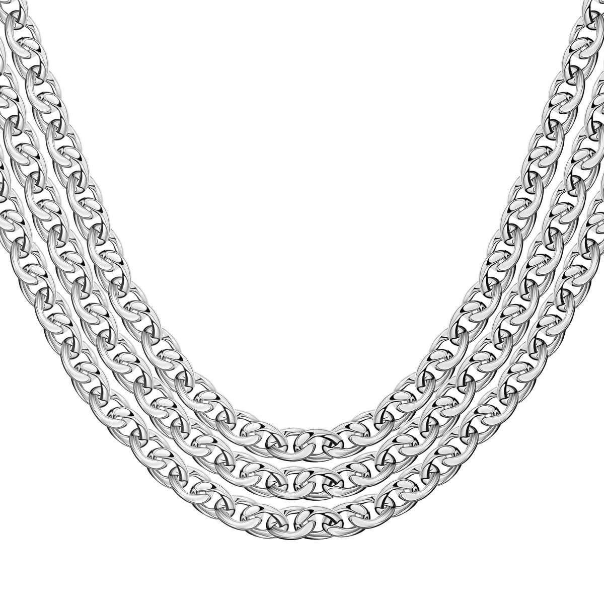 Stackd Cuban Necklace Silver | Garnished in Gold