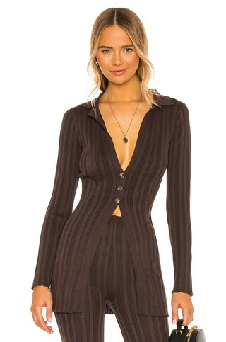The Line by K Nidia Cardigan in Chocolate from Revolve.com | Revolve Clothing (Global)