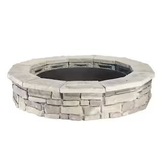 Natural Concrete Products Co 44 in. Random Stone Gray Round Fire Pit Kit RSFPG - The Home Depot | The Home Depot