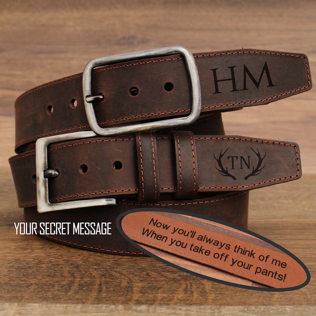Father's Day Gift, Leather Belt, Custom Leather Belt, Personalized Belt, Name Belt, Monogram Belt... | Etsy (US)