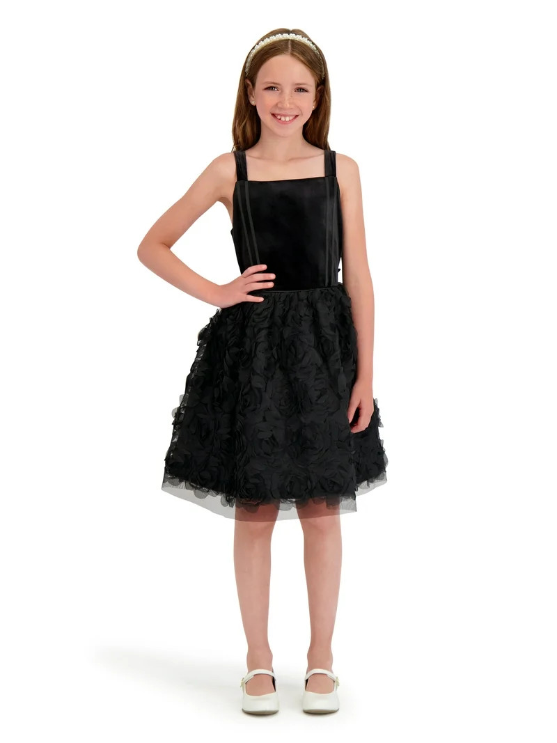 Kensie Girl Velvet Glitter Rosette Tank Dress, Sizes 4-16 | Walmart (US)