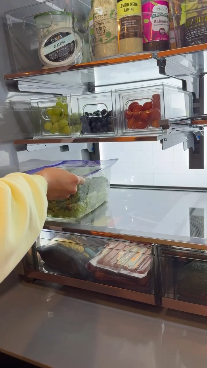 Deep clean our fridge with me!! 🫧 🧽 

Home, cleaning, mom life, family, acrylic bins, spring cleaning, organization, fruit storage, prep 

#LTKFamily #LTKHome #LTKWatchNow