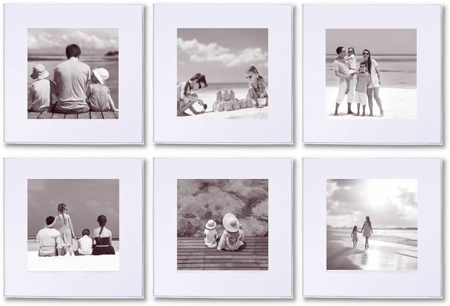 Mantello 12x12 Frame White Set of 6-12 x 12 Frame Square Picture Frame, 8x8 Picture Frames with M... | Amazon (US)