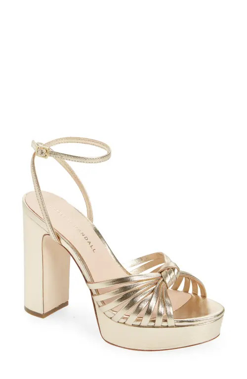 Loeffler Randall Rivka Knotted Platform Sandal in Champagne at Nordstrom, Size 5 | Nordstrom