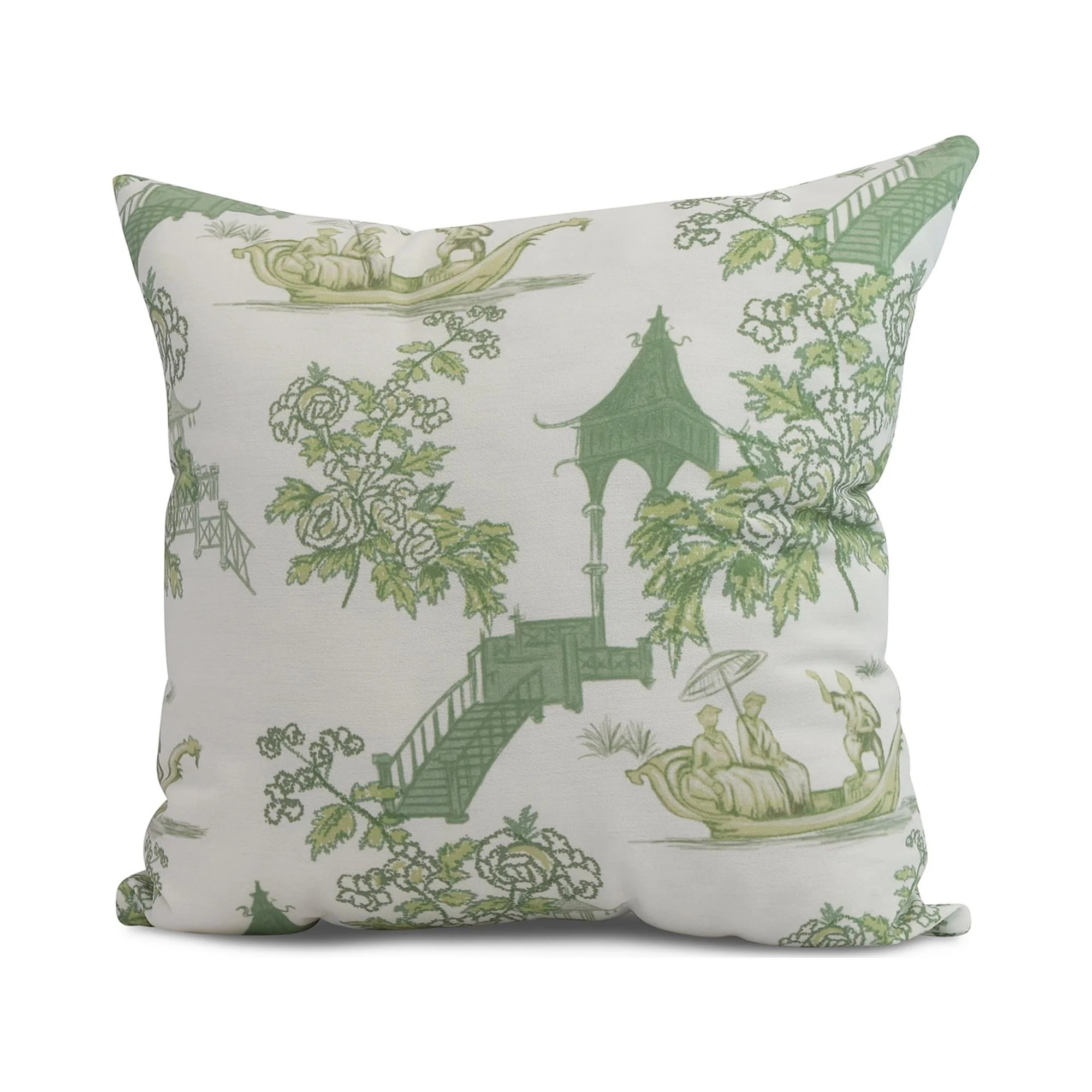 Simply Daisy, 18" x 18" China Old , Floral Print Outdoor Pillow, Green | Walmart (US)
