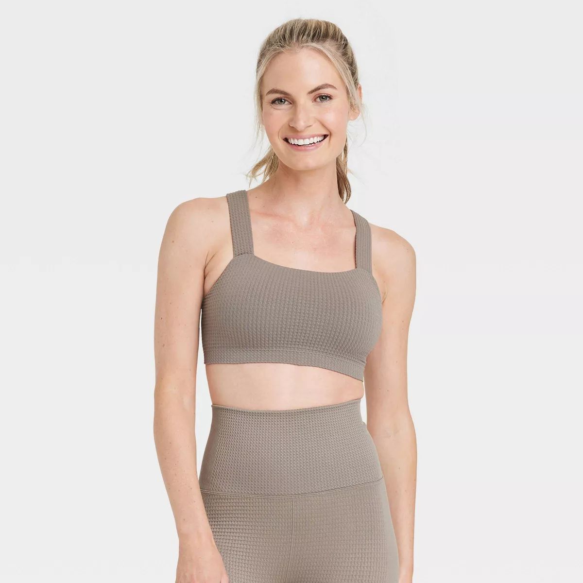 Women's Light Support Seamless Waffle Sports Bra - All in Motion™ | Target