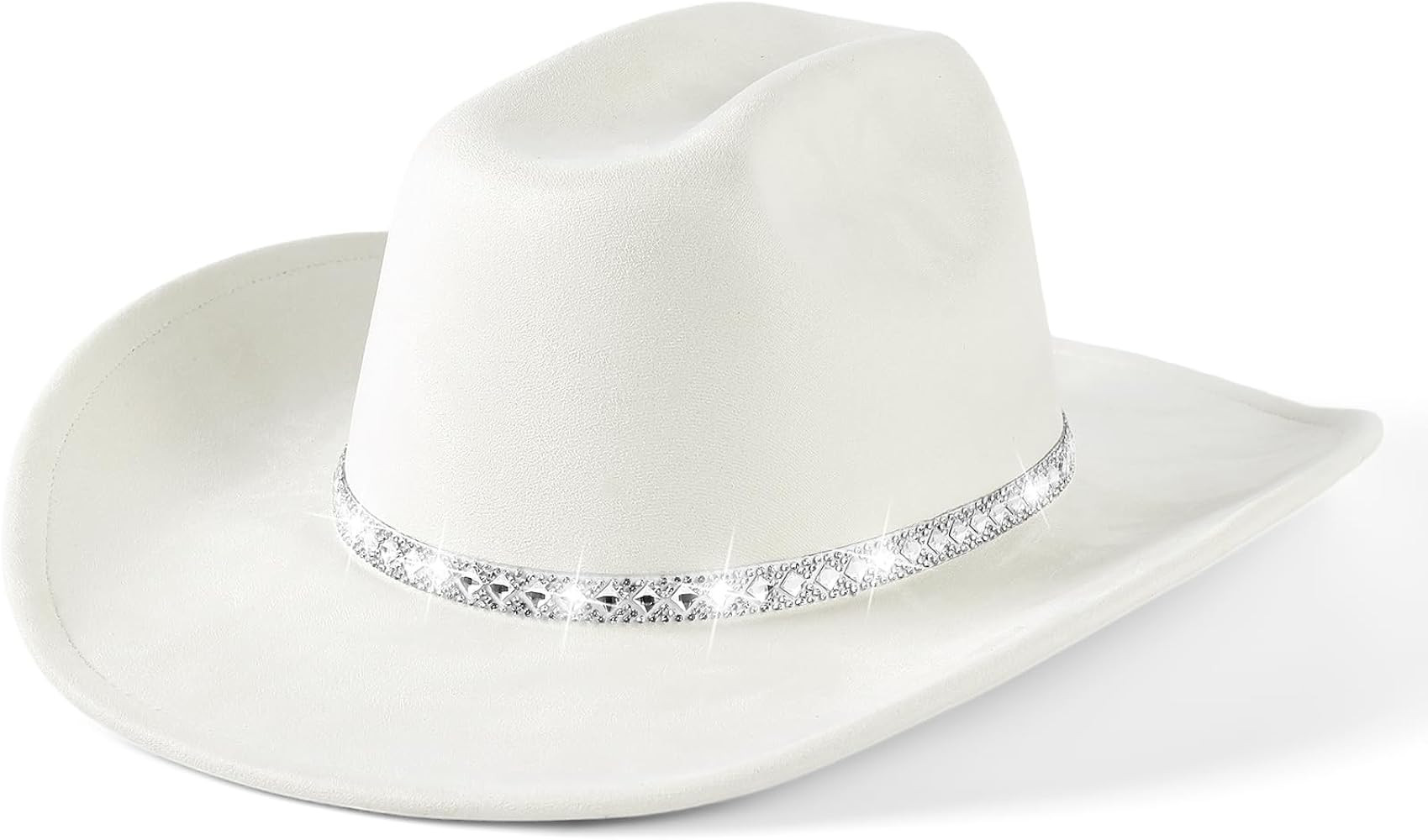 22.5"-22.9" Western 100% Suede Cowgirl Hat for Women,3.5" Wide Brim and Built-in Elastic Sweatban... | Amazon (US)