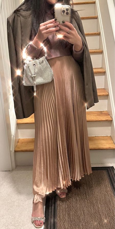 This is a dress I’m wearing Lol, sisters bridesmaids dress paired with a cropped turtle neck and oversized blazer 🤎

Linked some more similar skirt options tho 💫

#LTKstyletip #LTKGiftGuide