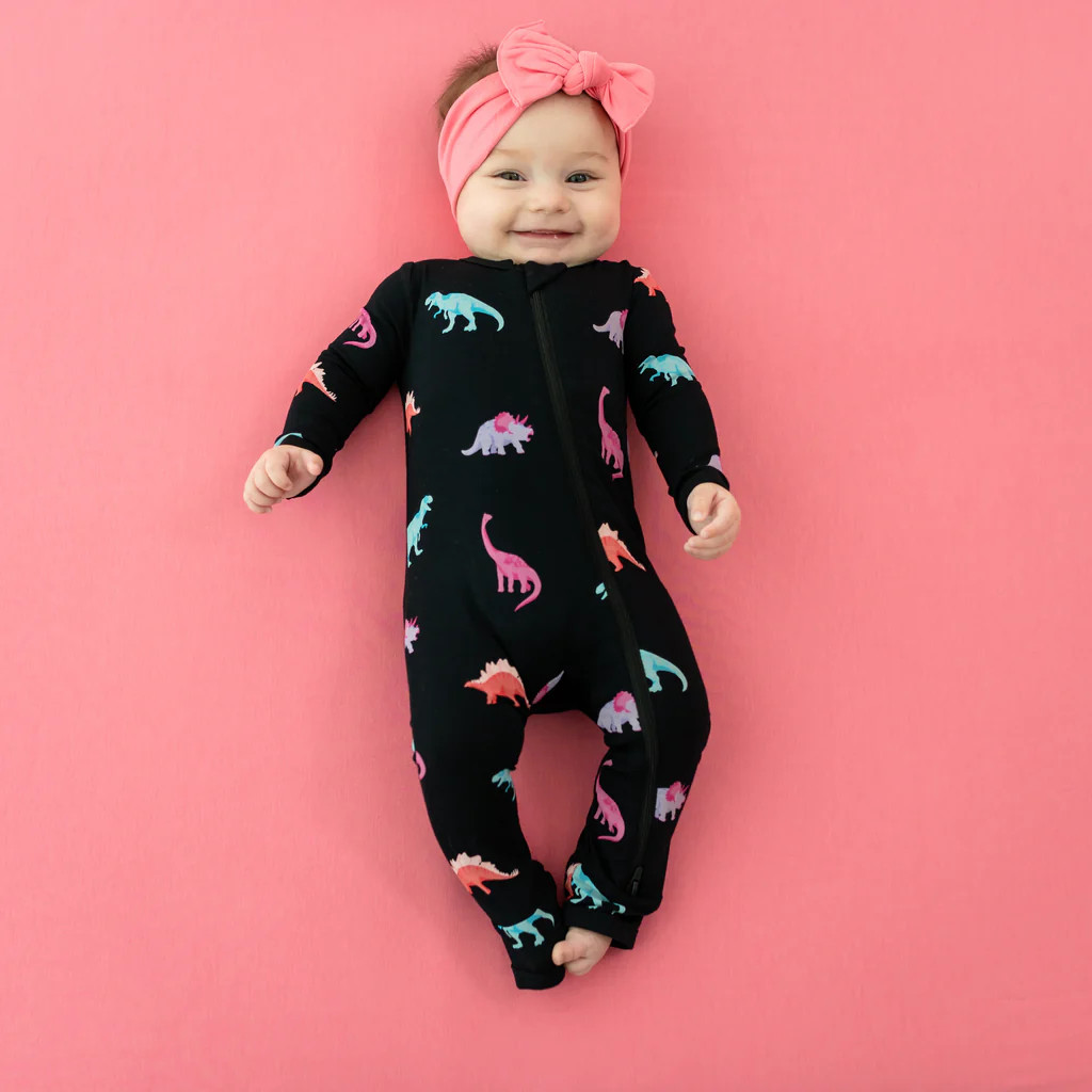 Zippered Romper in Midnight Roar | Kyte BABY