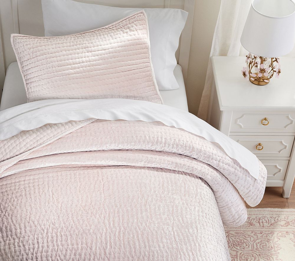 Velvet Pick Stitch Quilt & Shams | Pottery Barn Kids