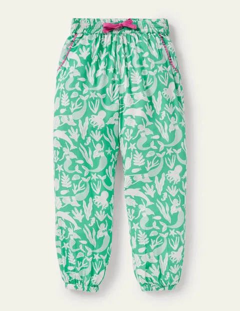 Relaxed Woven Pants Tropical Green Mermaids Boden Boden | Boden (US)